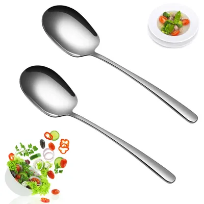 2 Servierlöffel aus Edelstahl, 29 cm, für Buffet und Küche