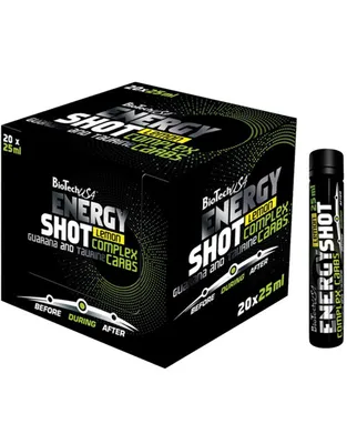Immagine prodotto di BioTech USA Energy Shot 20 x 25 ml limone / Bevande pronte energetiche / Fonte di energia liquida