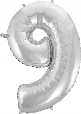 Image de Folienballon Zahl 9 Beauty&Charm Silber 92cm (Party - Ballons)