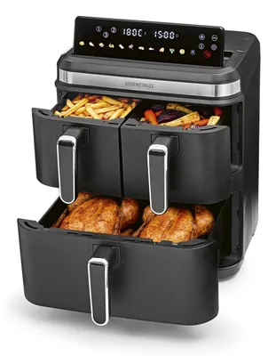 Produktbild von GOURMETmaxx FryUp3 Vertikale Heißluftfritteuse 3 Kammern | Heissluftfritteuse XX