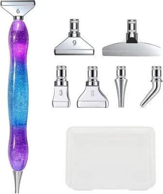 Produktbild von 5D-Nadelmalstifte Kit, Selbstmalen, Metall, 6 Stile, Ersatzspitzen