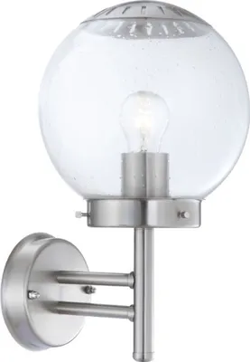 Obrázok produktu pre Vonkajšie svietidlo Globo Lighting z nehrdzavejúcej ocele, číre sklo, IP44, ŠxV: 200x330 mm, hĺbka: 220 mm, bez 1x E27 60 W 230 V
