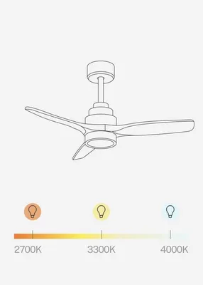 Productafbeelding van Stille plafondventilator met afstandsbediening, 40W, 112 cm, 6 snelheden, timer en zomer-winterfunctie