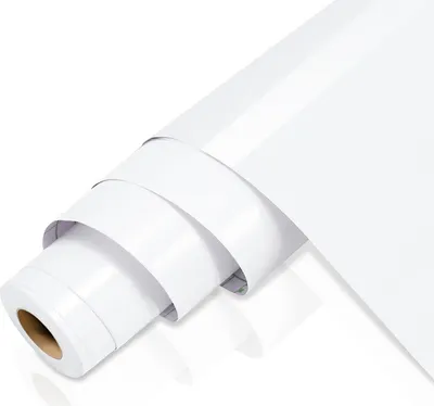 Produktbild von Jopassy 500cm x 61cm Möbelfolie Klebefolie Vinyl Selbstklebende Tapete Küche Aufkleber Folie Glitzer Wasserdicht 2-Rolle Weiß