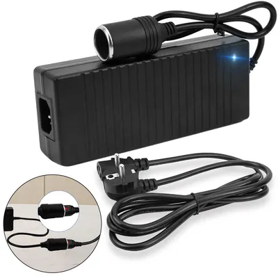 Produktbild von Spannungswandler 230V auf 12V, 180W 15A KFZ-Netzadapter, Zigarettenanzünder Adapter, AC-DC Netzteil für Kühlbox & Dashcam