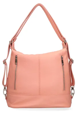 Produktbild von Umwandelbare Schultertasche/Rucksack für Damen, aus echtem Kalbsleder, weiß, Italy