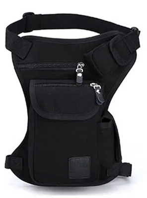 Image de Sacoche de selle en toile pour moto, sacoche de cuisse noire