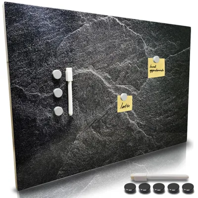 Immagine prodotto di Lavagna Magnetica Stampa Marmo Nero 60x40 cm 1 Pennarello Cancellabile 5 Magneti