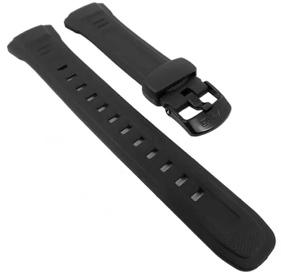 Produktbild von Casio Uhrenarmband 18mm | Resin schwarz WV-58, WV-58E, WV-58J, WV-M60