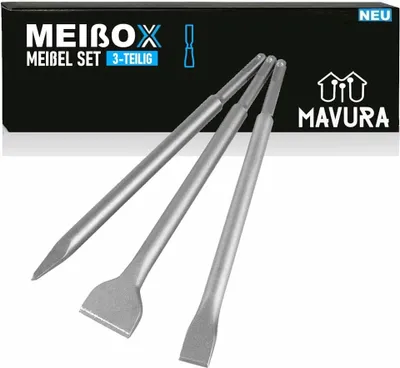 Obrázok produktu pre MEIßOX sada sekáčov SDS Plus sekáč plochý sekáč špicatý sekáč rýľový sekáč 3 kusy