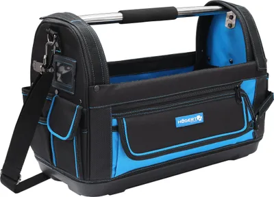 Produktbild von Högert Technik - Multifunktions-Werkzeugtasche | Werkzeugtrage |Multifunktionale Arbeitstasche (49x25x35cm) | aus 600D-Polyester | Boden aus PE-Material | 12 Außentaschen