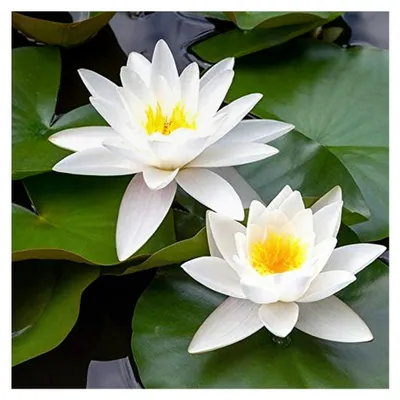 Produktbild von Weiße Seerose - Große Seerose im Korb - Höhe: 10 cm - Platzierung: -10 bis -100 cm