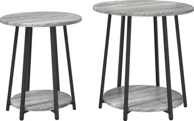 Image de vidaXL : Ensemble de deux tables d'appoint, gris Sonoma et noir