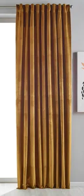 Produktbild von Verdunkelung Vorhang »Milano« Samt blickdicht Schlaufenband Tunneldurchzug Blackout Bügelband kürzbar Senf 1 Stück HxB 280x135 cm, 20357
