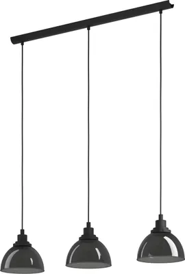 Produktbild von EGLO Hängelampe Beleser, 3-flammige Pendelleuchte Esstisch, Hängeleuchte aus Metall in schwarz und Rauchglas, Esszimmerlampe hängend, E27, 90,5 cm