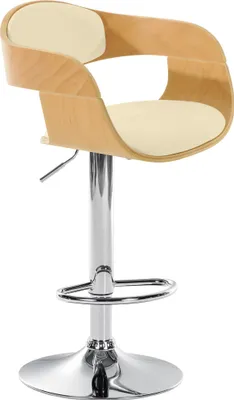Produktbild von CLP Barhocker Kingston Kunstleder drehbar mit Höhenverstellung natur/creme