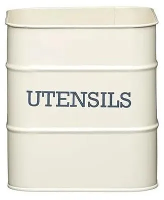 Image de KitchenCraft Living Porte-ustensiles de cuisine Nostalgie en métal, 15 x 16 cm - Crème antique