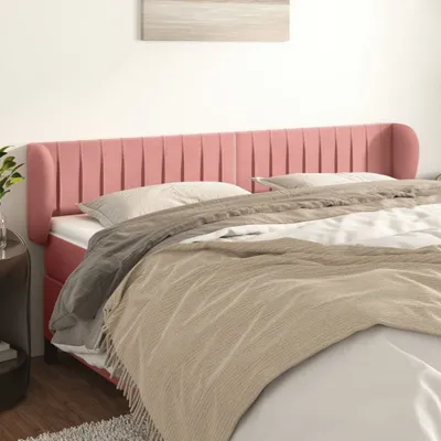 Produktbild von vidaXL Kopfteil mit Ohren Rosa 163x23x78/88 cm Samt - Kopfteil - Kopfteile - Bett-Kopfteil - Bettkopfteil