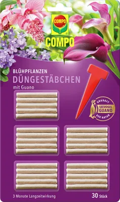 Artikelbild 1 von 'Blühpflanzen Düngestäbchen mit Guano (30 Stück)' aus der Kategorie Guano-Dünger
