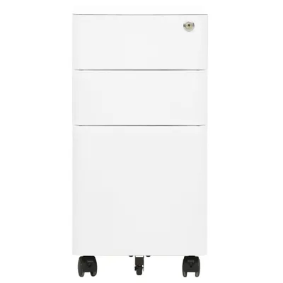 Immagine prodotto di vidaXL Armadio per archiviazione con rotelle bianco 30x45x59 cm acciaio