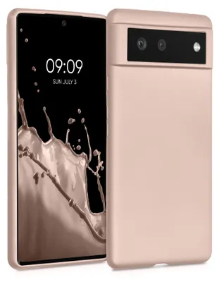 Produktbild von kwmobile Handyhülle für Google Pixel 6 Hülle - Silikon Case metallisch schimmernd - Schutzhülle Cover - Metallic Rosegold