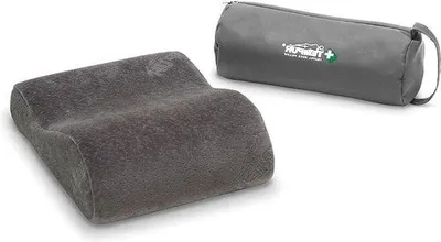 Productafbeelding van Famanu reiskussen voor nekondersteuning met draagtas, afmetingen 25 x 31 x 10/7 cm - antraciet