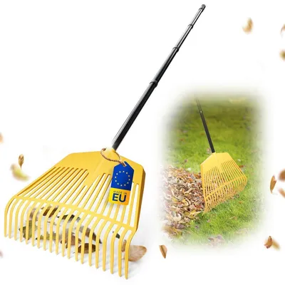 Productafbeelding van Novatool bladhark met 4-delige steek- en schroefsteel, 2-in-1 combinatieapparaat: bladhark en bladvork met 26 kunststof tanden, werkbreedte 60 cm. Bladhark, tuinhark, gazonhark, hark, tuingereedschap