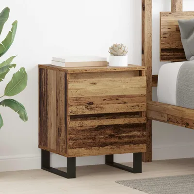 Produktbild von vidaXL Nachttisch mit Schubladen Altholz 40 x 35 x 50 cm Holzwerkstoff