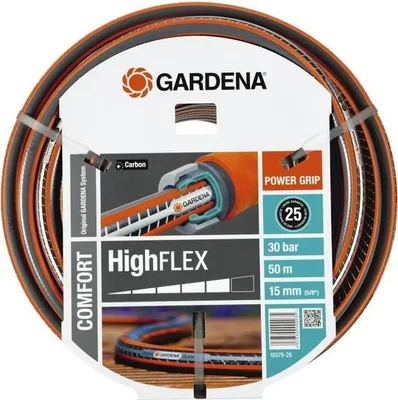 Zdjęcie produktu dla Wąż ogrodowy GARDENA Comfort HighFlex, 50 m, Ø15 mm, Anti-Kink, Odporny na UV, 25 lat gwarancji