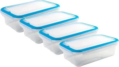 Produktbild von Famanu Set von 4 luftdichten Gefrierdosen 1,5 Liter mit Deckel - ideal für die Mahlzeitenvorbereitung