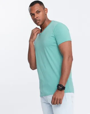Immagine prodotto di Ombre Clothing Maglietta a maniche corte da uomo Corlus turchese S