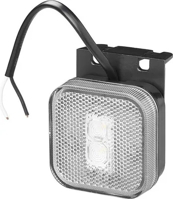 Produktbild von Vordere Positionsleuchte 12/24V weiß 65 x 65 mm LED mit Halterung