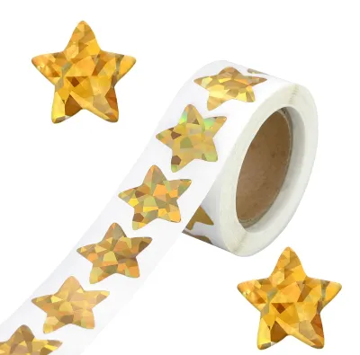 500 Glitzer-Sternaufkleber, 2,5 cm, gold, selbstklebend
