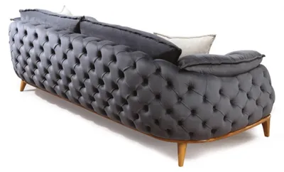 Produktbild von Chesterfield mit Holz Textil Couch Sofagarnitur 331 Sitz Set Polster Möbel Stoff