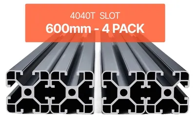 Immagine prodotto di VEVOR Set di 4 pezzi da 600 mm con scanalatura a T per profili di estrusione in alluminio 4040, profilo scanalato per stampante 3D, macchine CNC fai da te, incisione laser, nero