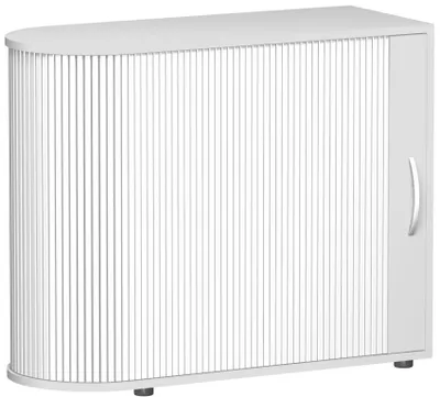Produktbild von Geramöbel Querrollladenschrank abgerundet mit Standfüßen, nicht abschließbar, ohne Sichtrückwand, mehrere Stellmöglichkeiten, 1000x400x830, Silber/Lichtgrau, S-382101-SL