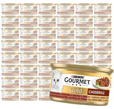 Zdjęcie produktu dla Purina Gourmet Gold Karma Dla Kotów Casserole Z Kaczką I Indykiem W Sosie 48x85g