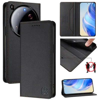 Produktbild von Lederhülle für Xiaomi 15 Ultra Hülle Flip Brieftasche Kartenfächern Ständer Schutzhülle Schwarz