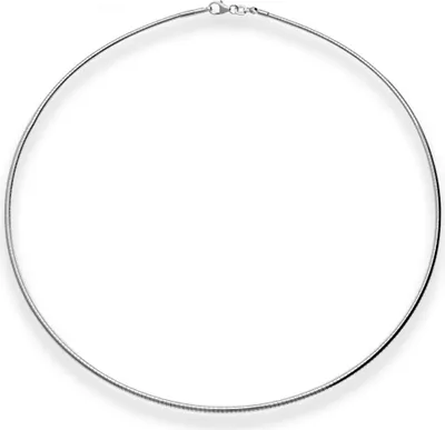 Produktbild von 2mm Halsreif Halskette aus 925 Silber rhodiniert 45cm