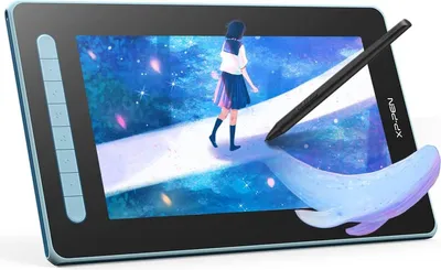 Produktbild von XPPen Artist 12 2 Gen Grafiktablett mit Display 133% sRGB Farbraum batterieloser Stift mit X3 Smart-Chip, für digitales Zeichnen/Illustration  (Blau)