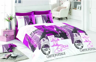 Zdjęcie produktu dla L'Essentiel Linge de Maison, Paris - Lilac, zestaw pojedynczej poszwy na kołdrę Ranforce (EN), 100% BAWEŁNA RANFORCE, biały, 135 x 200 cm