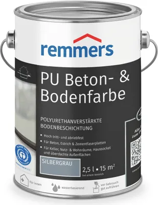 Produktbild von Remmers PolyurethanBeton- & Bodenfarbe silbergrau 2,5 l, Beton- und Bodenfarbe