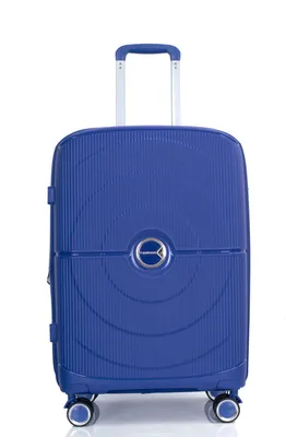 Immagine prodotto di Travelhouse Pisa - Trolley per bagaglio a mano | Robusto guscio rigido in PP | Piegatura ad espansione +20% | 54 x 35 x 23 cm (+5cm) | 2,5 kg - Navy