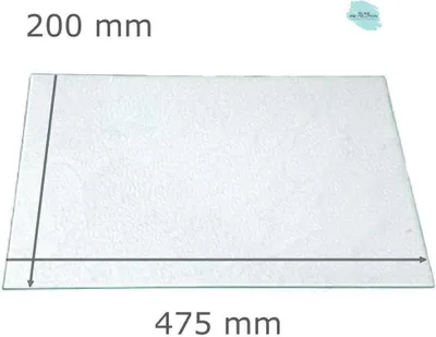 Produktbild von Kühlschrank Einlegeboden - Strukturglas Kathedral 4 mm - eckige Ecken - 475 mm x 200 mm - (89,96 EUR / qm - Mindestbfl. 0,25 qm - Kantenb. 5,35 EUR / lfm)