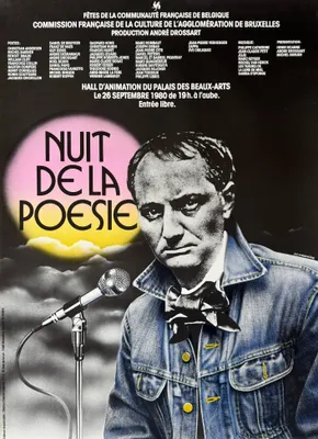 Zdjęcie produktu dla Nuit de la Poésie 1980 – Plakat – 47x65 cm
