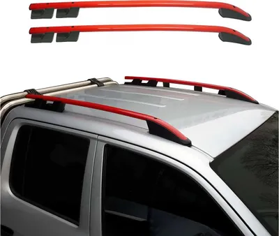 Obrázek produktu pro Hliníkové střešní nosiče pro VW Amarok DoubleCab 2010-2022 ABE červené 2ks