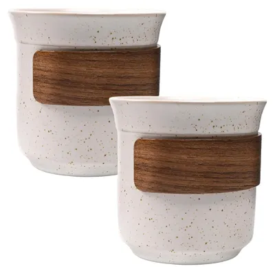 Image de Ensemble de 2 tasses à expresso en céramique, capacité de 190 ml