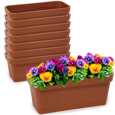 Immagine prodotto di Set di 8 vasi in terracotta da 40 cm, ideali per balconi e giardini