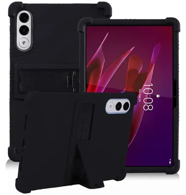 Produktbild von Tablet Hülle für Lenovo Yoga Tab 11,1" 2025 TB710FU, Stoßfeste Weiches Silikon Schutzhülle mit Standfunktion Schwarz