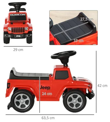 Produktbild von AIYAPLAY Rutschauto, Rutscherfahrzeug, Kinderauto mit Hupe, Kinderfahrzeug, Rot